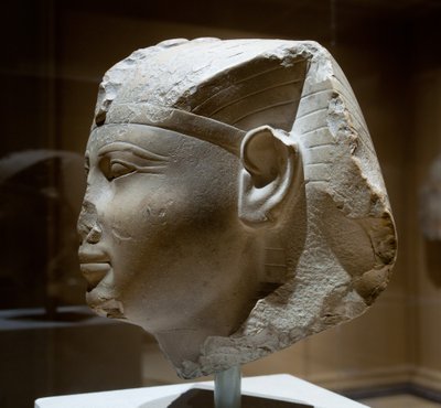 رأس الملك ، ربما Seankhkare Mentuhotep III ، c.2000–1988 قبل الميلاد (الحجر الجيري) بواسطة المملكة الوسطى المصرية