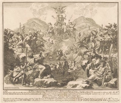 The Seconda Macchina للصين عام 1738: انتصار باخوس وسيريس بواسطة ميغيل دي سوريلو ، بعد كارل ماركوس توشر