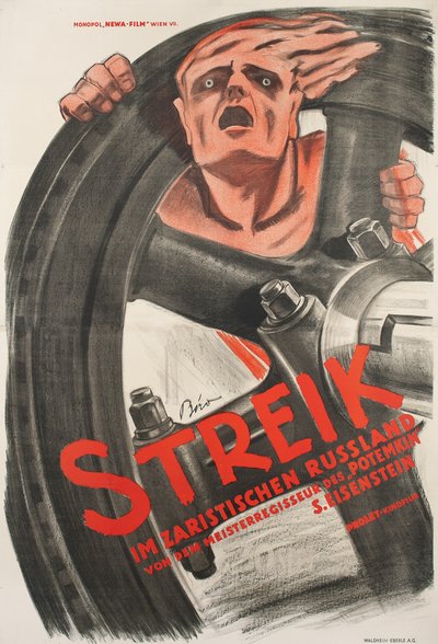 ملصق الفيلم الصامت "Strike" للمخرج سيرجي آيزنشتاين بواسطة ميهالي بيرو