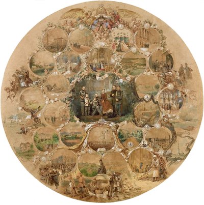 تكوين للاحتفال بالزفاف الفضي للإمبراطور ألكسندر الثاني ، 1866 بواسطة Mihaly بواسطة Zichy