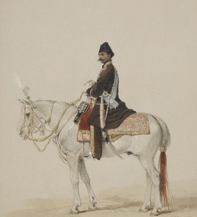 صورة الفروسية ناصر الدين شاه قاجار 1831-1896 ، 1873 بواسطة Mihaly بواسطة Zichy