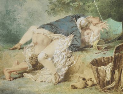 عشاق في حديقة عام 1865 بواسطة Mihaly بواسطة Zichy