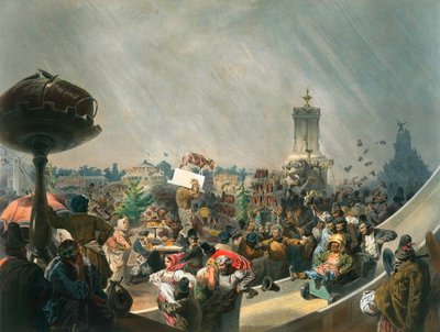احتفالات عامة بعد تتويج القيصر ألكسندر الثاني ، حقل خودينكا ، موسكو ، 1856. بواسطة Mihaly بواسطة Zichy