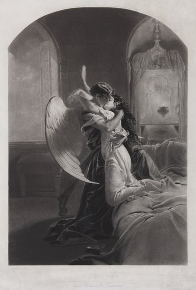 تمارا وشيطان. رسم توضيحي لقصيدة الشيطان بواسطة ميخائيل ليرمونتوف ، ج. 1880 بواسطة Mihaly بواسطة Zichy