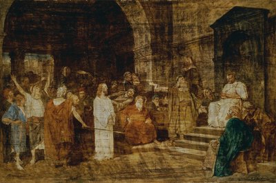 المسيح أمام بيلاطس بواسطة Mihály von Munkácsy