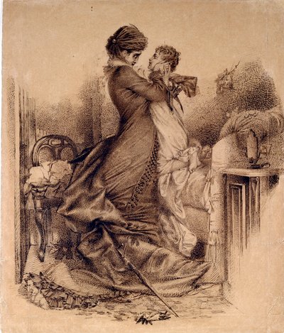 Anna Karenine avec son fils - رسم توضيحي لرواية "آنا كارنين" ليون تولستوي بواسطة ميخائيل الكساندروفيتش فروبل