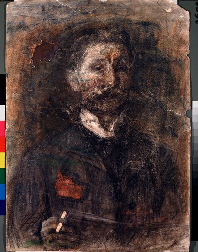 صورة ذاتية (بورتريه ذاتي) - عمل ميخائيل ألكساندروفيتش فروبل (فروبل) (1856-1910) ، فحم ، باستيل ومتفائل على ورق مقوى بواسطة ميخائيل الكساندروفيتش فروبل