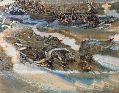 رسم توضيحي للقصة الخيالية للقيصر سالتان بقلم أ. بوشكين ، 1901 بواسطة ميخائيل الكساندروفيتش فروبل