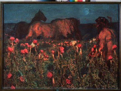 الليل قادم - رسم ميخائيل ألكساندروفيتش فروبل (فروبيل) (1856-1910) ، زيت على قماش بواسطة ميخائيل الكساندروفيتش فروبل