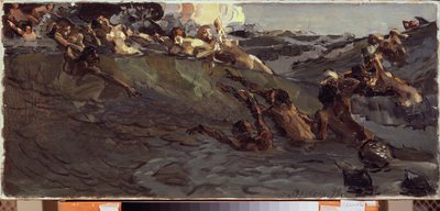 لعب Naiads و Tritons - رسم ميخائيل ألكساندروفيتش فروبل (فروبيل) (1856-1910) ، زيت على قماش بواسطة ميخائيل الكساندروفيتش فروبل