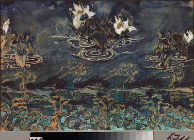 Nenuphars (nympheas) (زنابق الماء) - عمل ميخائيل ألكساندروفيتش فروبل (فروبيل) (1856-1910) ، ألوان مائية وغواش على ورق ، الفن الروسي من القرن التاسع عشر إلى القرن العشرين ، فن الآرت نوفو - متحف الدولة عقار أبرامتسيفو ، موسكو بواسطة ميخائيل الكساندروفيتش فروبل