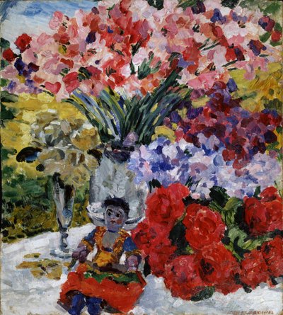 زهور ودمية ، 1916 بواسطة Mikhail Nikolayevich Yakovlev