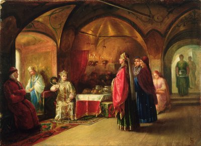 بيت تساريفنا (زيت على ورق مقوى) بواسطة ميخائيل بتروفيتش كلودت