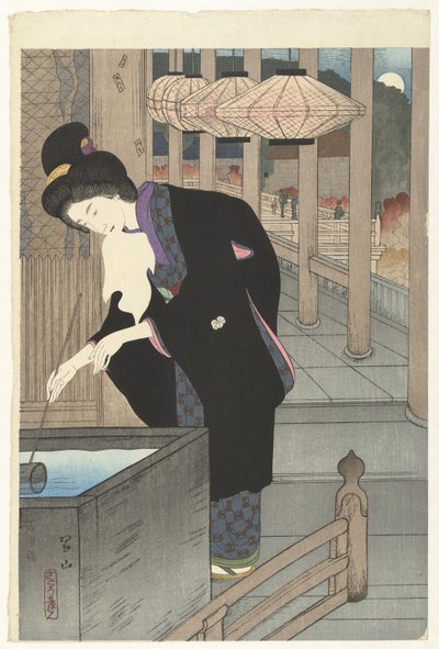 زيارة معبد كيوميزو وضع Kiyomizu (العنوان على الكائن) السلسلة الأولى من مجموعة جديدة مختارة من الوجوه الشهيرة لمدينة كيوتو. (عنوان المسلسل) بواسطة ميكي سويزان