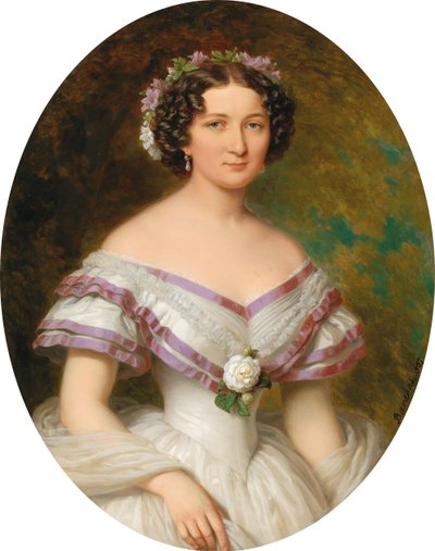 صورة للكونتيسة ماريا غابرييلا جوزيفا آنا سزاباري 1834-1912 ، انظر أتزيل دي بوروسجينو ، 1857. بواسطة ميكلوس باراباس