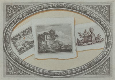 Trompe l'Oeil: يطبع ببطاقة اتصال Londonio ، باستخدام النحاس الأصلي بواسطة ميلانو القرن الثامن عشر ، فرانشيسكو لندنيو ، وبينينو بوسي