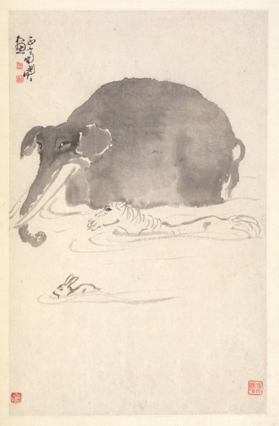 الفيل ، الحصان والأرنب ، 1788. بواسطة مين تشن