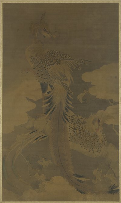 طائر الفينيق على شجرة بولونيا ، c.1500 بواسطة مدرسة اسرة مينج الصينية