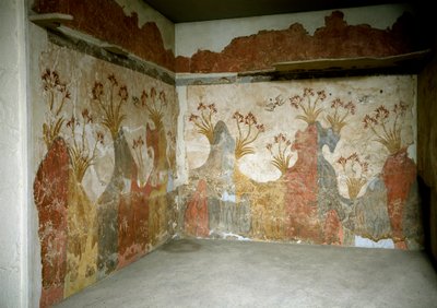 Minoan Art: لوحات جدارية "ربيعية" من أكروتيري إلى سانتوريني. القرن السادس عشر قبل الميلاد. أثينا ، المتحف الأثري الوطني - الفن المينوي: الربيع. اللوحات الجدارية من أكروتيري ، سانتوريني. القرن السادس عشر قبل الميلاد. المتحف الأثري الوطني ، أثينا ، اليونان بواسطة مينوان