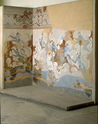 Minoan Art: "" القرود "" فريسكو من أكروتيري إلى سانتوريني. القرن السادس عشر قبل الميلاد. أثينا ، المتحف الأثري الوطني بواسطة مينوان