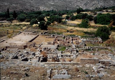 الحضارة المينوية: منظر لأطلال قصر زاكروس الذي بني حوالي 1700-1650 قبل الميلاد. كريت بواسطة مينوان