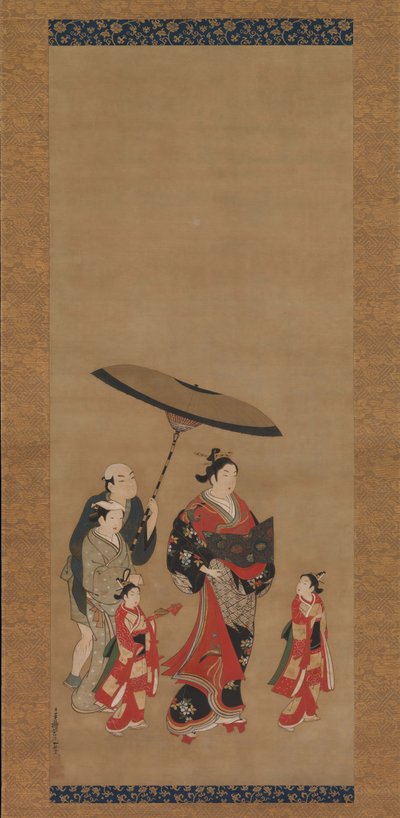 Courtesan on Parade ، أواخر ثلاثينيات القرن الثامن عشر وأوائل أربعينيات القرن التاسع عشر. بواسطة مياغاوا إيشو