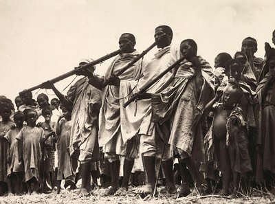 "بناء إمبراطورية" في العصر الفاشي: موسيقيون حبشيون ، 09/05/1936 (b / w photo) بواسطة موديستينو بالدينيتي