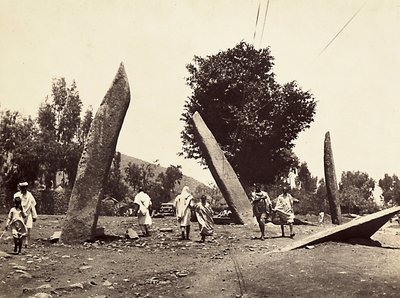 "بناء إمبراطورية" في العصر الفاشي: الموقع الذي كانت فيه مسلة أكسوم قائمة ، تم نقله الآن إلى روما ، 09/05/1936 (صورة بالأبيض والأسود) بواسطة موديستينو بالدينيتي
