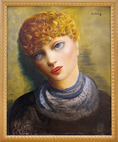 بورتريه لامرأة شابة. لوحة لمويز كيسلينغ (1891-1953)، رسام من أصل بولندي، لوحة زيتية على قماش، حوالي عام 1950. متحف الفنون الجميلة في كليرمون فيران (كليرمون فيران). بواسطة مويس كيسلينج