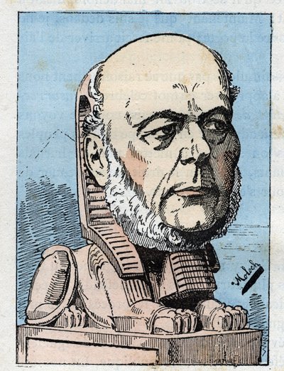 صورة لجول جريفي (1807-1891) رئيس الجمهورية الفرنسية في "" Le Trombinoscope "" لتوشاتوت ، رسم كاريكاتوري بقلم ب. مولوك عام 1882 (1849-1909). مجموعة خاصة. بواسطة الطاغوت