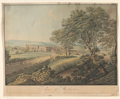 منظر فيسبادن Vue de Wiesbaden (العنوان على الكائن) بواسطة Monogrammist DS (حفارة)