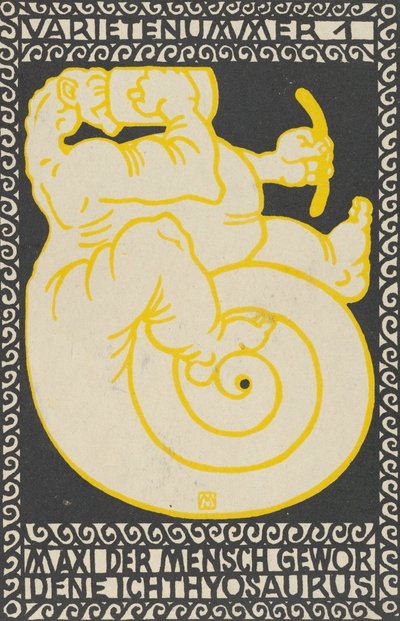 Variety Act 1: Maxi the Ichthyosaurus Turned Man Variety Act 1: Maxi der Mensch Gewor D ... ، 1907. بواسطة موريتز جونغ