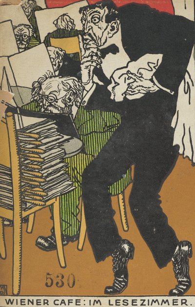 مقهى فيينا: In the Reading Room Wiener Café: Im Lesezimmer، 1911. بواسطة موريتز جونغ