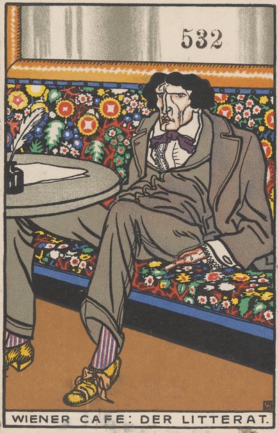 مقهى فيينا: The Man of Letters Wiener Café: Der Litterat ، 1911. بواسطة موريتز جونغ