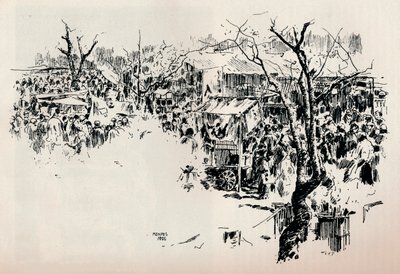 مشهد شارع في أساكوسا ، c1897 بواسطة مورتيمر لودينجتون مينبيس