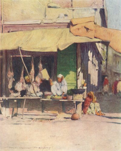 متجر اللحوم في بيشاور ، 1905 بواسطة مورتيمر لودينجتون مينبس