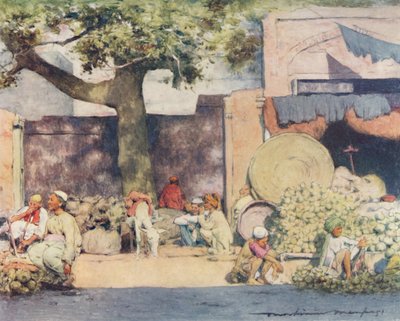 أكشاك فواكه في دلهي ، 1905 بواسطة مورتيمر لودينجتون مينبس