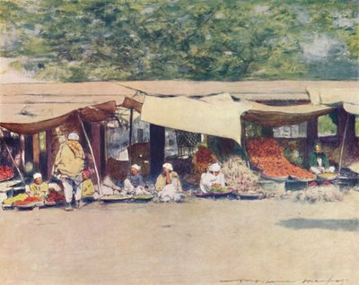 يوم السوق في بيشاور ، 1905 بواسطة مورتيمر لودينجتون مينبس