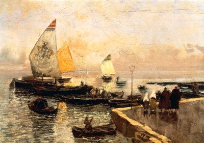 قوارب الفحم في كيودجا ، بقلم موس بيانكي (1840-1904). بواسطة موسى بيانكي