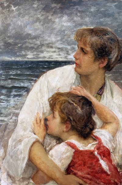 الأمومة ، بواسطة موس بيانكي (1840-1904) ، زيت على لوح ، 75 × 49.5 سم بواسطة موسى بيانكي