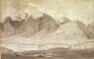 إطلالة بانورامية على ديروينت ووتر وفالي كيسويك ، تفاصيل سكيدو وكيسويك ، c.1772 بالقلم الرصاص وغسلها على الورق ، انظر 92086-88 و 92090-91 بواسطة موسى جريفيث
