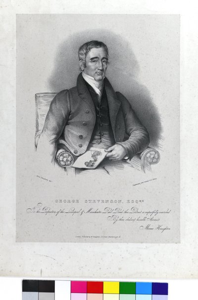 جورج ستيفنسون، إسكري، حوالي عام 1830 (مطبوعة حجرية على ورق) بواسطة موسى الأصغر (بعد) هوتون