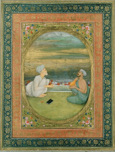 الملا والموسيقي ، 1640-1650 بواسطة مدرسة موغال