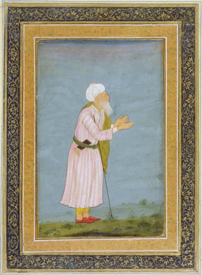 شخصية دينية مسلمة ، من ألبوم Clive الصغير (مرحاض غير شفاف على الورق) بواسطة مدرسة موغال