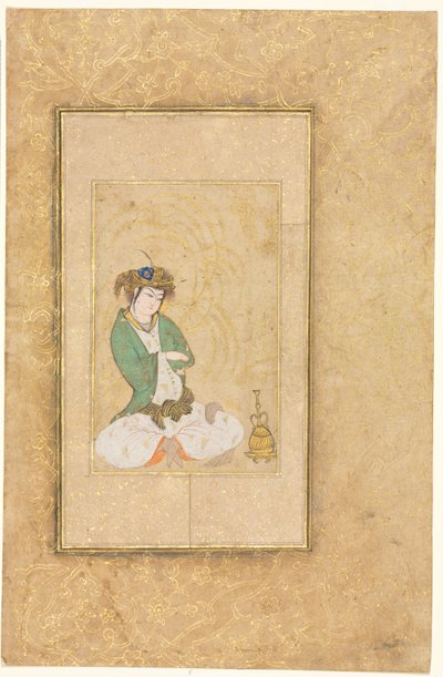 شباب جالس على الصفصاف ، صفحة واحدة ، ج. 1600-1650. بواسطة محمد يوسف