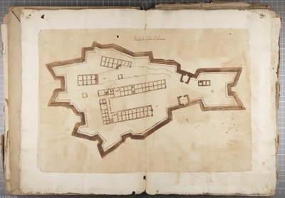 مجموعة رسومات من قبل Mutio Oddi من Urbino وآخرون - Port of Fuentes ، c.1635-40 (قلم وحبر على ورق بحجم مجلد) بواسطة Muzio Oddi