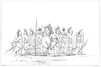 رقصة التسول ، الكيس والثعلب ، جزيرة الصخرة ، المسيسيبي العليا ، 1841. بواسطة مايرز وشركاه