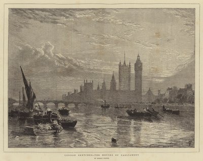 اسكتشات لندن ، مجلسي البرلمان بواسطة Myles Birket Foster