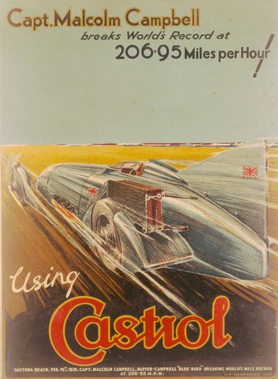 إعلان ملصق كاسترول ، يظهر بلوبيرد ، 1928 بواسطة NF همفريز