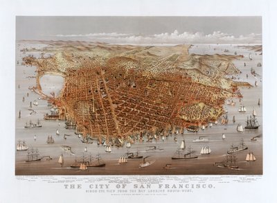 مدينة سان فرانسيسكو بواسطة Currier & Ives ، حوالي 1878 (لون ليثو) بواسطة كوريير وآيفز